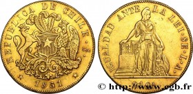 CHILE - REPUBLIC
Type : 8 Escudos 
Date : 1851 
Mint name / Town : Santiago du Chili 
Quantity minted : - 
Metal : gold 
Millesimal fineness : 882  ‰
...