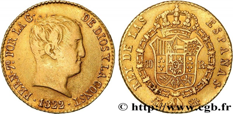 SPAIN - KINGDOM OF SPAIN - FERDINAND VII
Type : 80 Reales 
Date : 1822 
Mint nam...