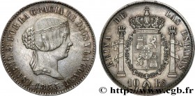 SPAIN - KINGDOM OF SPAIN - ISABELLA II
Type : Essai de 10 Reales, type non adopté 
Date : 1855 
Mint name / Town : Madrid 
Quantity minted : - 
Metal ...