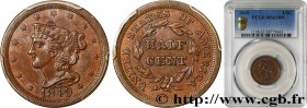 UNITED STATES OF AMERICA
Type : 1/2 Cent Liberté “Braided Hair” 
Date : 1849 
Mint name / Town : Philadelphie 
Quantity minted : 39864 
Metal : copper...