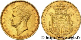 GREAT BRITAIN - GEORGE IV
Type : Souverain 
Date : 1825 
Mint name / Town : Londres 
Quantity minted : 4200000 
Metal : gold 
Millesimal fineness : 91...