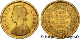 BRITISH INDIA
Type : Mohur Victoria 
Date : 1862 
Mint name / Town : Calcutta 
Quantity minted : 153000 
Metal : gold 
Millesimal fineness : 917  ‰
Di...