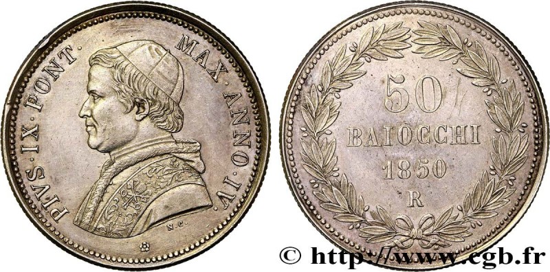 ITALY - PAPAL STATES - PIUS IX (Giovanni Maria Mastai Ferretti)
Type : 50 Baiocc...