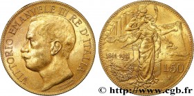 ITALY - KINGDOM OF ITALY - VICTOR-EMMANUEL III
Type : 50 Lire 
Date : 1911 
Mint name / Town : Rome 
Quantity minted : 20000 
Metal : gold 
Millesimal...
