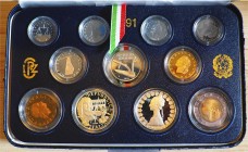 ITALIA - 1991 - Serie 11 valori Con scatola e certificato/i Proof