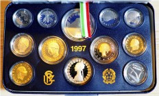 ITALIA - 1997 - Serie 12 valori Con scatola e certificato/i Proof