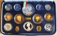 ITALIA - 1998 - Serie 12 valori Con scatola e certificato/i Proof