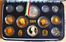ITALIA - 2000 - Serie 12 valori Con scatola e certificato/i Proof