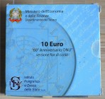 ITALIA - 2005 - 10 Euro “60° anniv. ONU” Con scatola e certificato/i FDC
