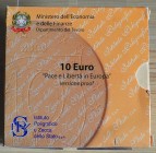 ITALIA - 2005 - 10 Euro “Pace e libertà in Europa” Con scatola e certificato/i Proof