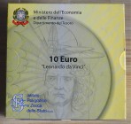 ITALIA - 2006 - 10 Euro “Leonardo Da Vinci” Con scatola e certificato/i Proof