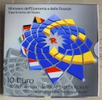 ITALIA - 2007 - 10 Euro “50° anniv. dei trattati di Roma” Con scatola e certificato/i Proof