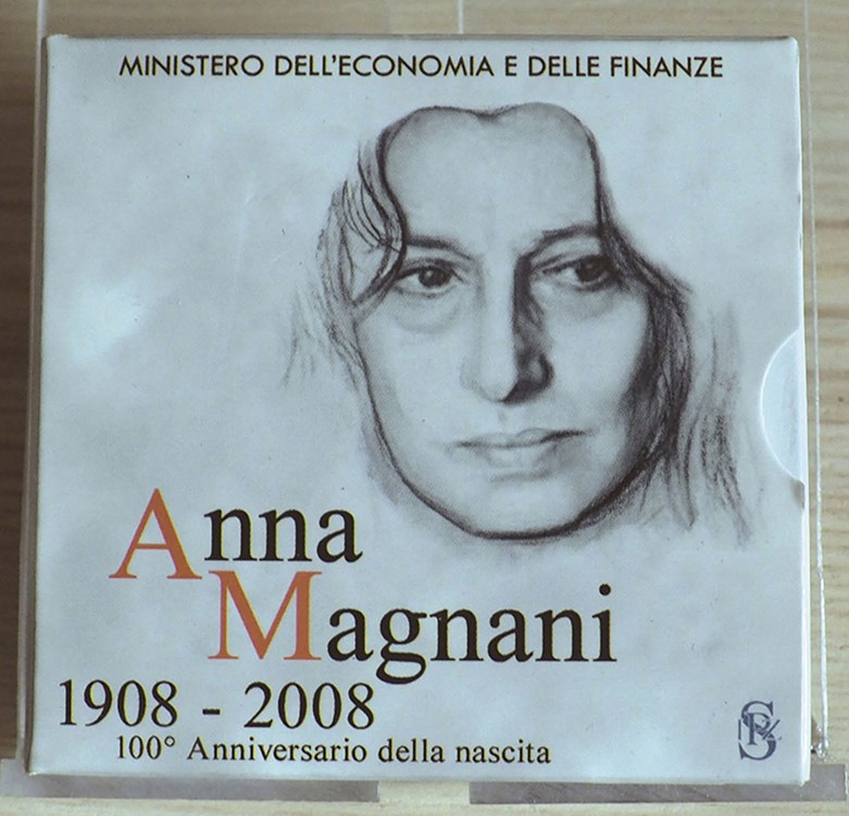 ITALIA - 2008 - 5 Euro “100° anniv. della nascita di Anna Magnani” Con scatola e...