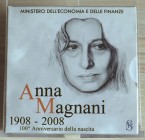 ITALIA - 2008 - 5 Euro “100° anniv. della nascita di Anna Magnani” Con scatola e certificato/i Proof