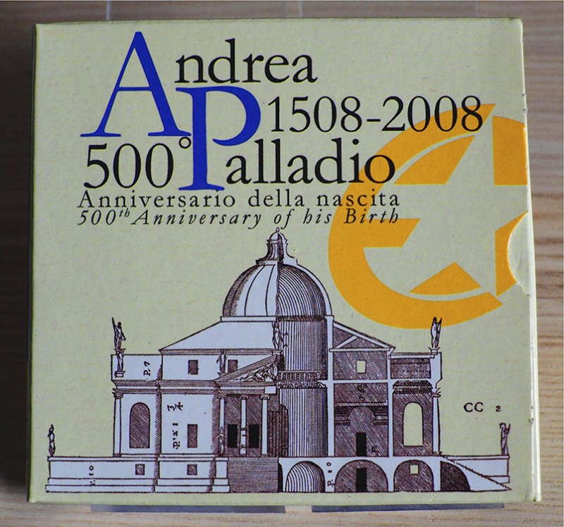 ITALIA - 2008 - 10 Euro “500° anniv. della nascita di Andrea Palladio” Con scato...