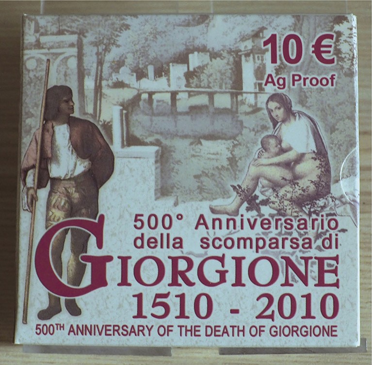 ITALIA - 2010 - 10 Euro “500° anniv. della scomparsa di Giorgione” Con scatola e...