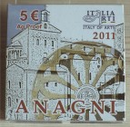 ITALIA - 2011 - 5 Euro “Anagni” Con scatola e certificato/i Proof