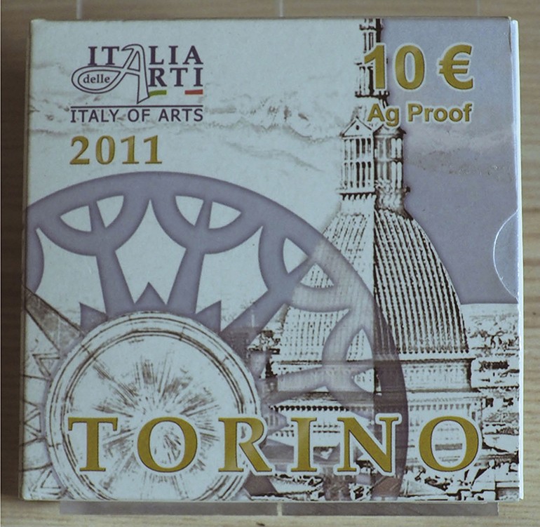 ITALIA - 2011 - 10 Euro “Torino” Con scatola e certificato/i Proof