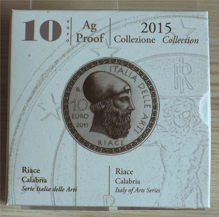 ITALIA - 2015 - 10 Euro “Riace, Calabria” Con scatola e certificato/i Proof