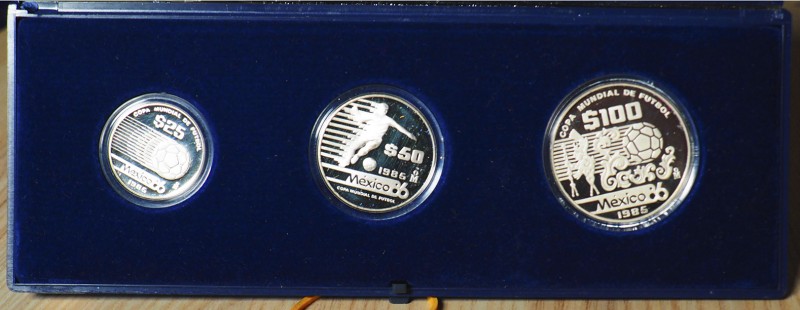 MESSICO - 1986 - 100 Pesos, 50 Pesos e 25 Pesos “Messico 1986” II serie Con scat...