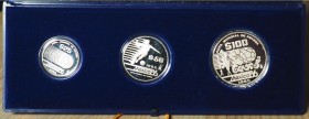 MESSICO - 1986 - 100 Pesos, 50 Pesos e 25 Pesos “Messico 1986” II serie Con scatola e certificato/i Proof