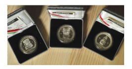 MESSICO - 1992 - 100 Pesos 1 Oncia “Huehueteotl”, “Xochipilli” e “Brasero efigie”. Lotto di 3 pezzi Con scatola Proof