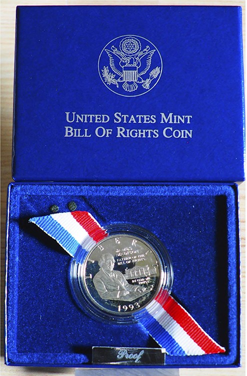 U.S.A. - 1993 - 1/2 Dollaro “Bill of rights” Con scatola e certificato/i Proof...