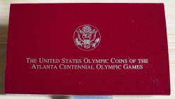 U.S.A. - 1996 - 1 Dollaro “Handbike” e 1 Dollaro “Tennis” dei Giochi olimpici di Atlanta Con scatola e certificato/i Proof