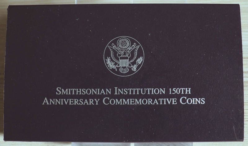 U.S.A. - 1996 - 1 Dollaro “Smithsonian Institution 150th” Con scatola e certific...