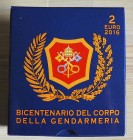VATICANO - 2016 - 2 Euro “Bicentenario del corpo della Gendarmeria” Con scatola e certificato/i Proof