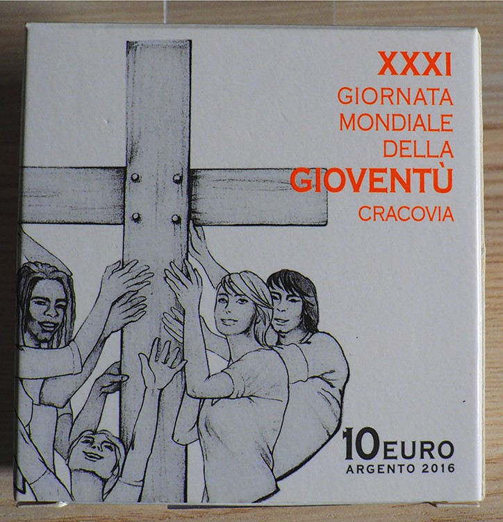 VATICANO - 2016 - 10 Euro “XXXI giornata mondiale della gioventù, Cracovia” Con ...