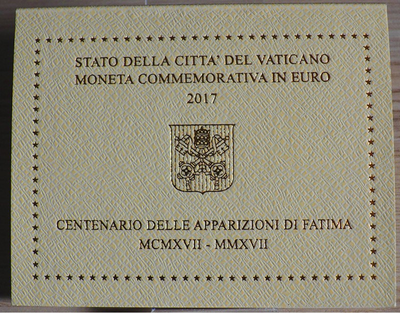 VATICANO - 2017 - 2 Euro “Centenario delle apparizioni di Fatima” In confezione ...