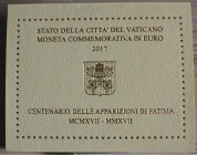 VATICANO - 2017 - 2 Euro “Centenario delle apparizioni di Fatima” In confezione FDC