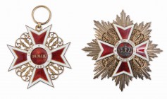 Collezione Santa Margherita
Europa - Romania
Ordine della Corona di Romania (1881-1947) - Set di Gran Croce di Tipo Ia per civili - Pendente in arge...