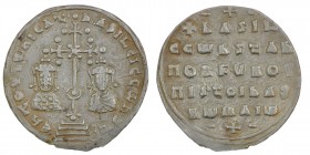 Byzantine Emipre. Basil II Bulgaroktonos, with Constantine VIII. 976-1025. AR Miliaresion (21.5mm, 2.16 g, 12h). Constantinople mint. ЄҺ TOVTω ҺICAT Ь...