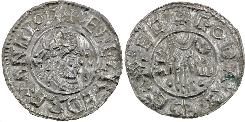 England. Aethelred II. 978-1016. AR Penny (21mm, 1.26 g, 3h). Second hand type (...