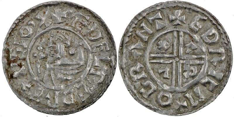 England. Aethelred II. 978-1016. AR Penny (21mm, 1.43 g, 3h). Crux type (BMC iii...