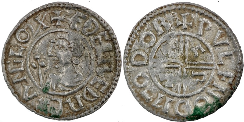 England. Aethelred II. 978-1016. AR Penny (20mm, 1.65 g, 12h). Crux type (BMC ii...
