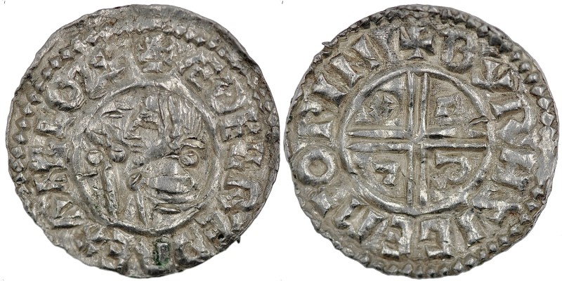 England. Aethelred II. 978-1016. AR Penny (20mm, 1.70 g, 6h). Crux type (BMC iii...