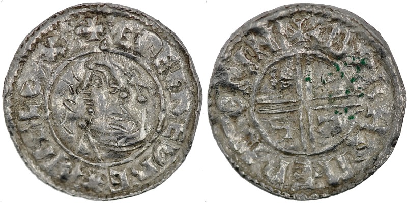 England. Aethelred II. 978-1016. AR Penny (21mm, 1.63 g, 6h). Intermediate Small...