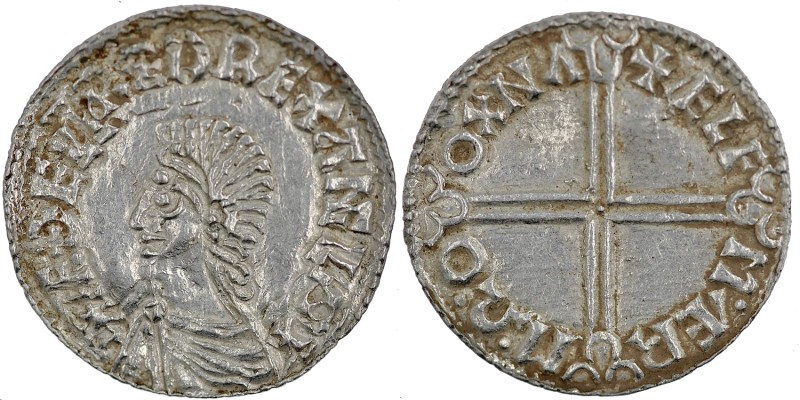 England. Aethelred II. 978-1016. AR Penny (20mm, 1.68 g, 7h). Long Cross type (B...