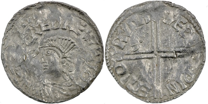 England. Aethelred II. 978-1016. AR Penny (20mm, 1.68 g, 12h). Long Cross type (...