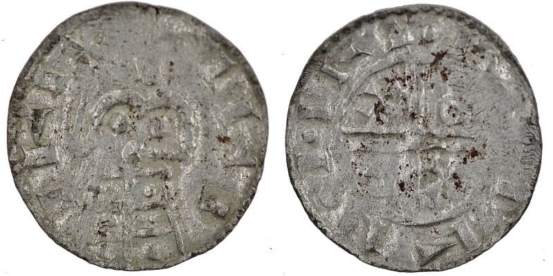 Denmark. Harthacnut 1035-1042. AR Penning (15mm, 0.74g). Viborg mint. Struck cir...