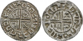 Scandinavia. AR Penning (21mm, 1.17g). Imitation of Aethelred II obverse crux type. Uncertain mint in Scandinavia. ⊐llXO¯Пᖵᛐl¯ПᖷzППОlX, short cross vo...