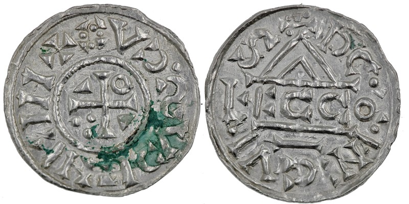 Germany. Duchy of Bavaria. Heinrich IV (II) 1002-1009. AR Denar (19mm, 1.17g). R...