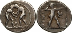 Greece, Pamphylia, Aspendos, Stater 385-370 BC, wrestlers Weight 10,83 g, 22 mm.
 Waga 10,83 g, 22 mm.
Reference: Sear 5390
Grade: VF