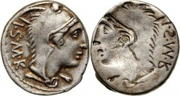 Roman Republic, L. Thorius Balbus, Denar 105 BC, Rome Weight 3,89 g, 19 mm.&nbsp; Obverse brockage Waga 3,89 g, 19 mm. Efektowny destrukt. Reference: ...
