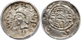 Władysław I Herman 1081-1102, denar Reference: Kopicki 32 (R1)
Grade: PCGS MS62 

Średniowiecze