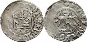 Władysław Jagiełło 1386-1434, półgrosz, Kraków, sygnatura SA Waga 2,07 g.
Reference: Kopicki 364 (R)
Grade: AU/XF+