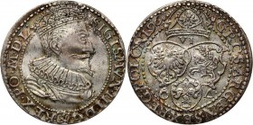 Zygmunt III Waza, szóstak 1596, Malbork Odmiana z małą głową króla.&nbsp;
Reference: Kopicki 1240 (R1)
Grade: AU 

Zygmunt III Waza